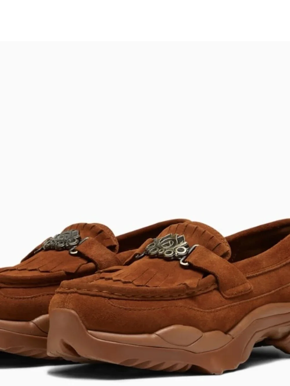 Men/unisex PUMA Nitefox Suede Loafers in Rust Brown